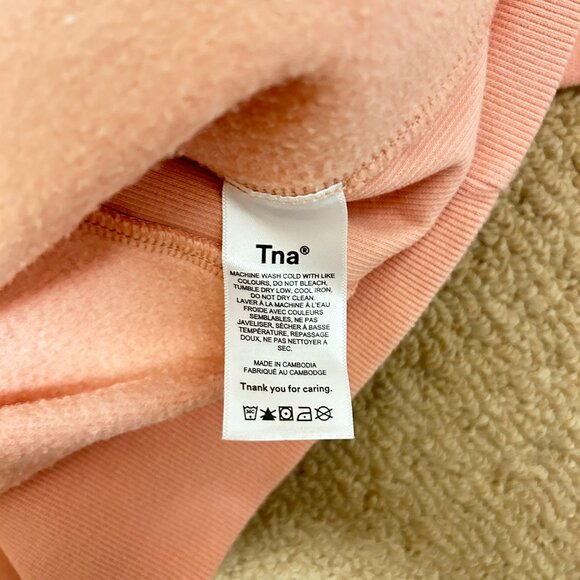 NWOT TNA Cozy Fleece Boyfriend Hoodie Pink - Picture 4 of 6